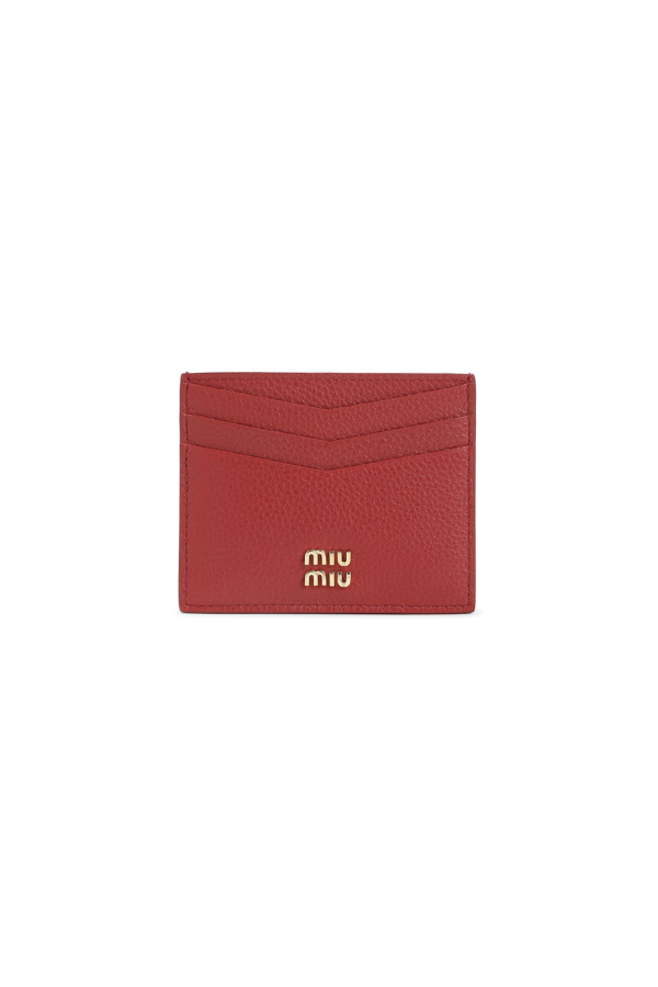 MIU MIU Calf Leather Card Case - Red