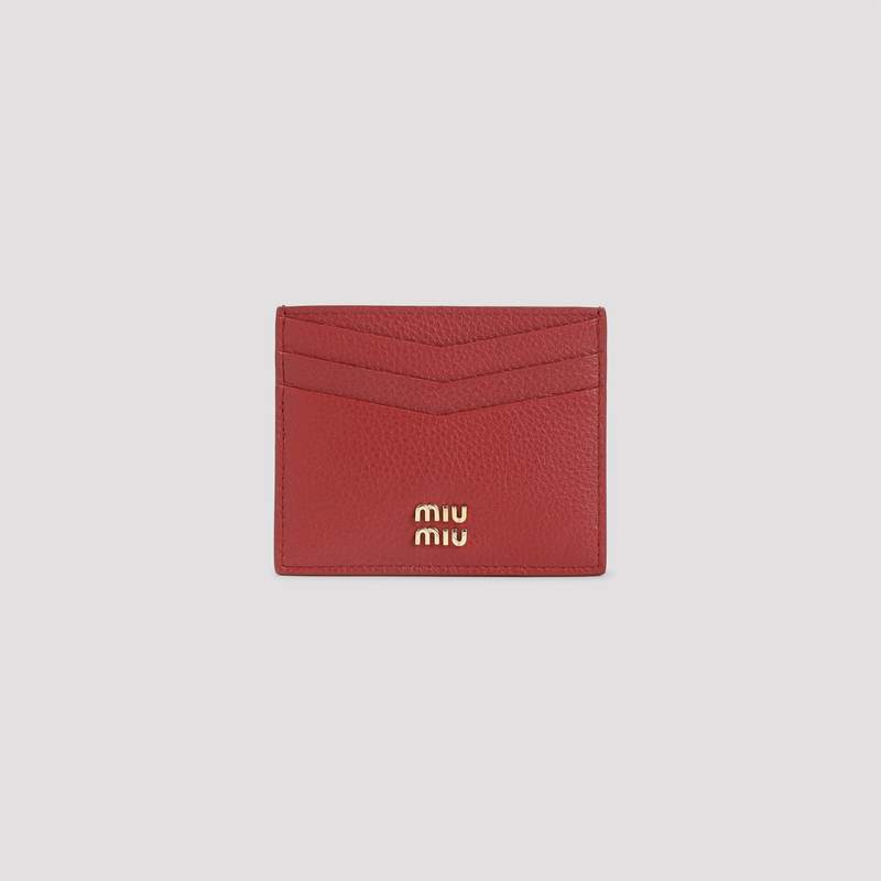 MIU MIU Calf Leather Card Case - Red