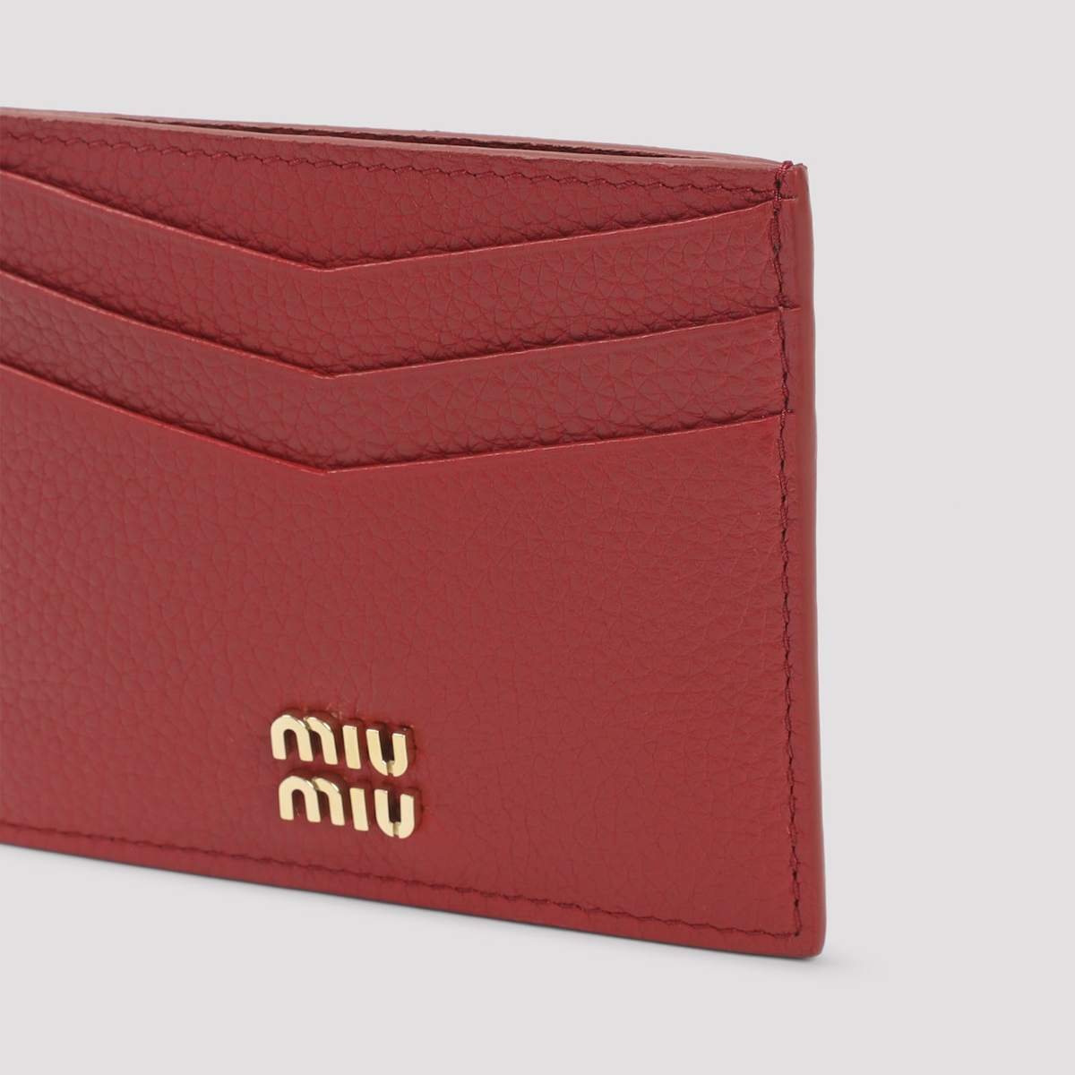 MIU MIU Calf Leather Card Case - Red - Image 5 of 5