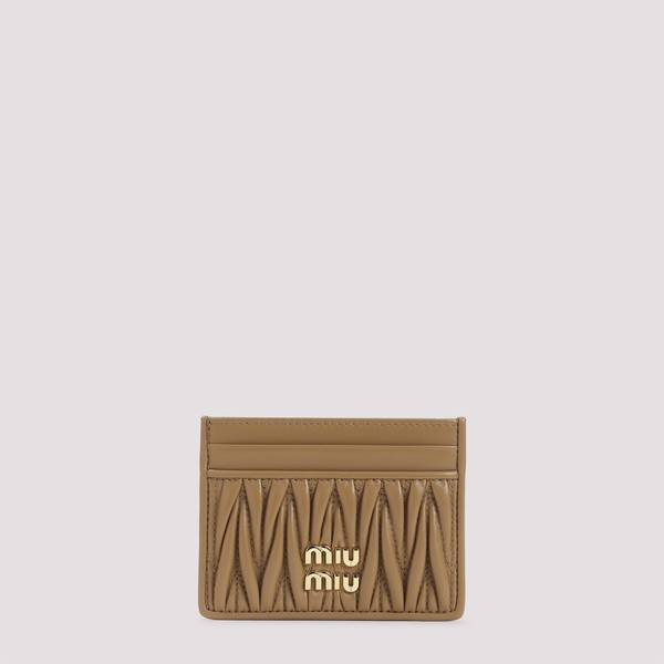MIU MIU Lamb Leather Cardholder - L Caramel