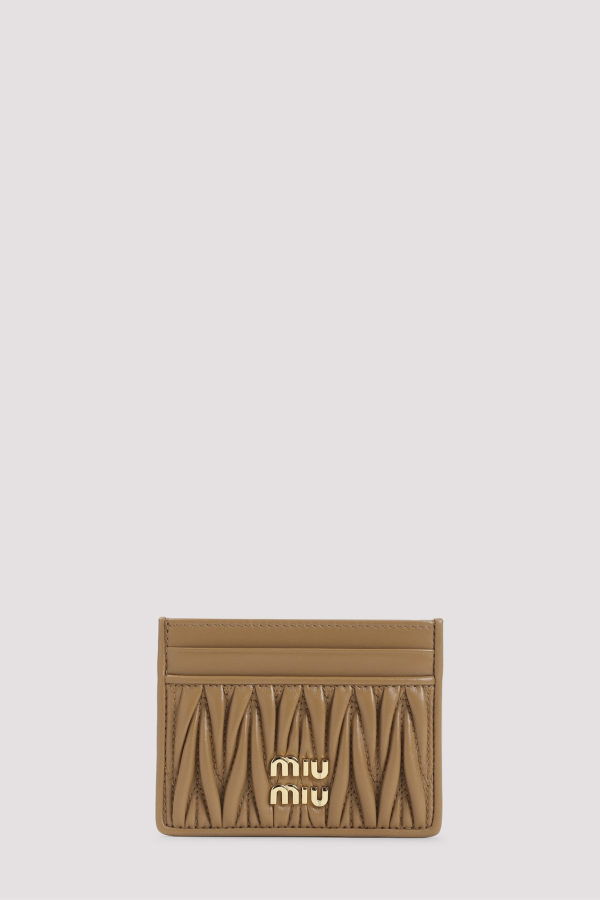 MIU MIU Lamb Leather Cardholder - L Caramel