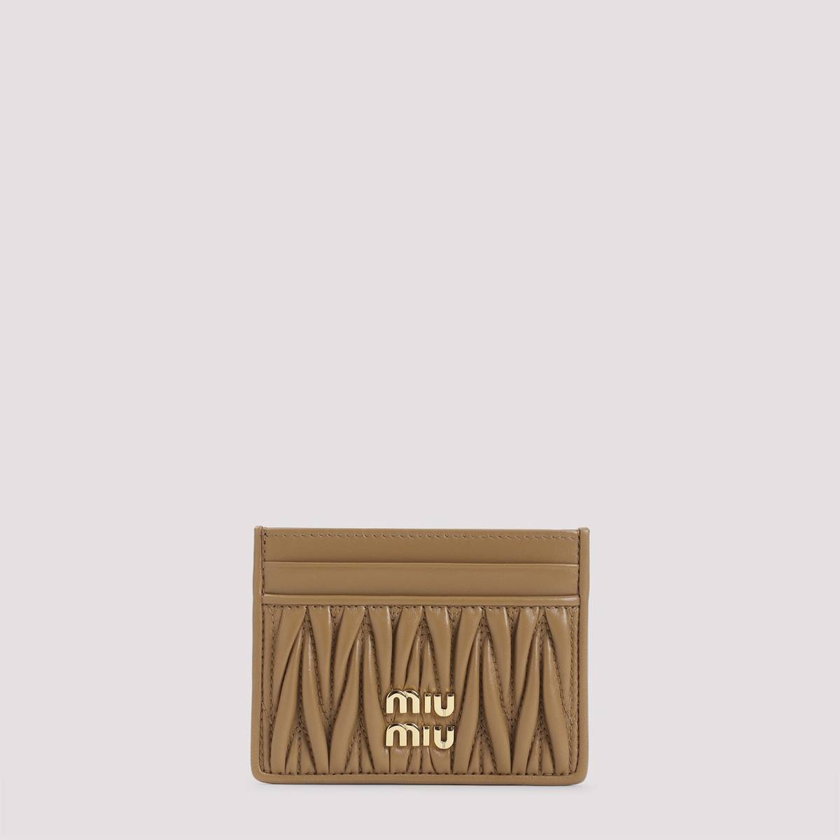 MIU MIU Lamb Leather Cardholder - L Caramel - Image 1 of 5