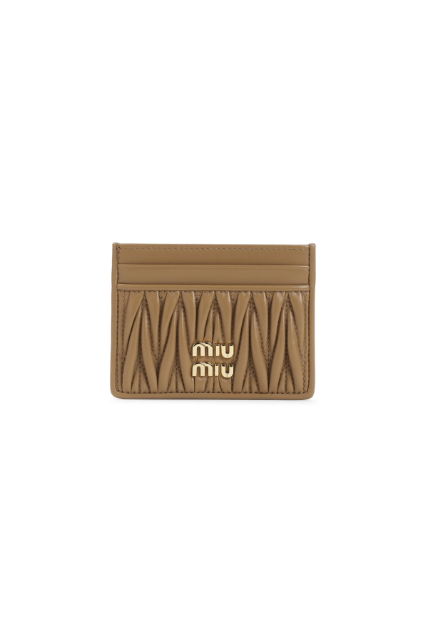 MIU MIU Lamb Leather Cardholder - L Caramel