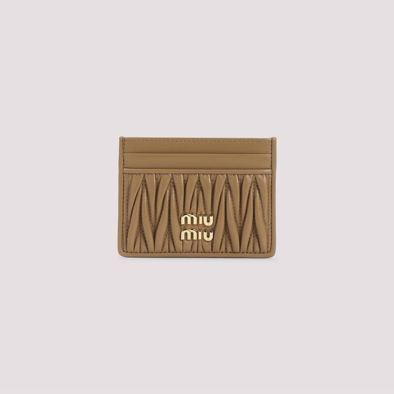 MIU MIU Lamb Leather Cardholder - L Caramel