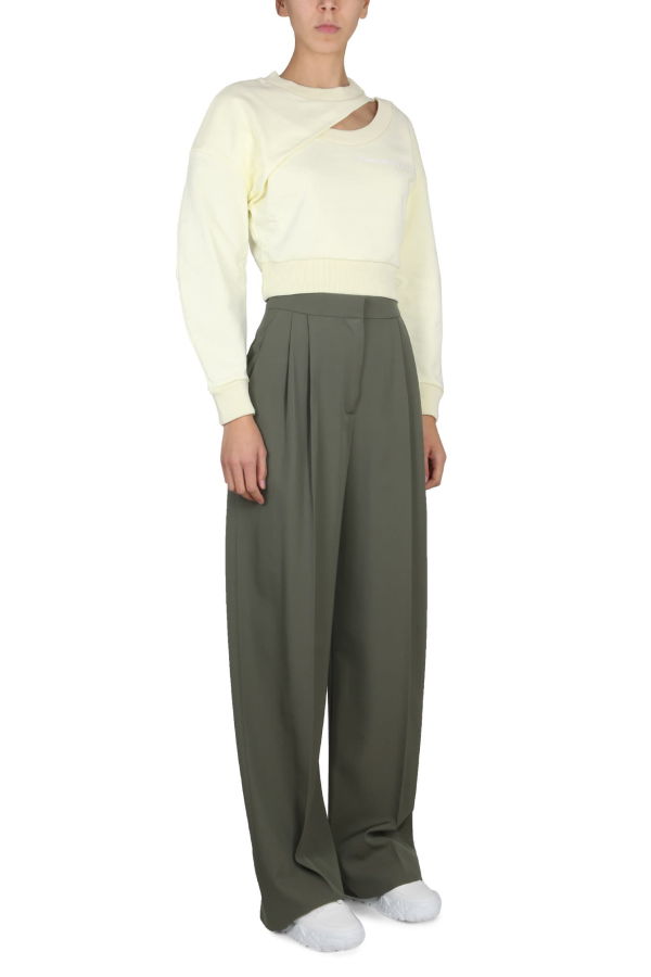 Alexander McQueen Cropped Sweatshirt - Pale Yellow