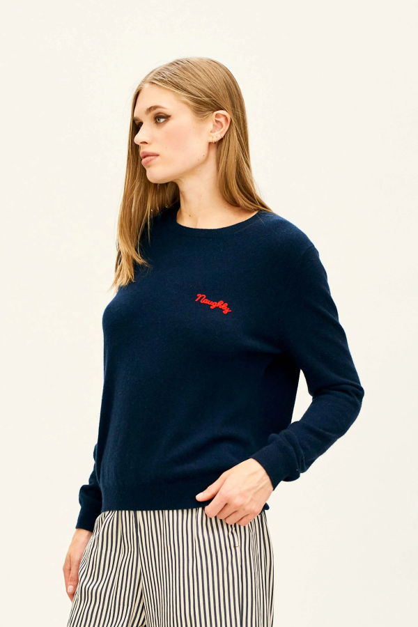 Jumper London Cashmere 'Naughty' Crew Sweater