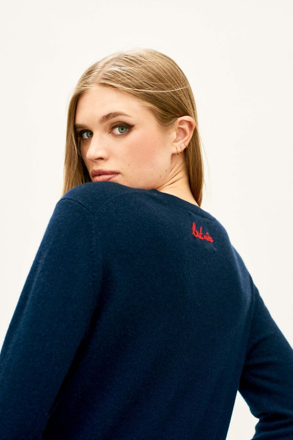 Jumper London Cashmere 'Naughty' Crew Sweater