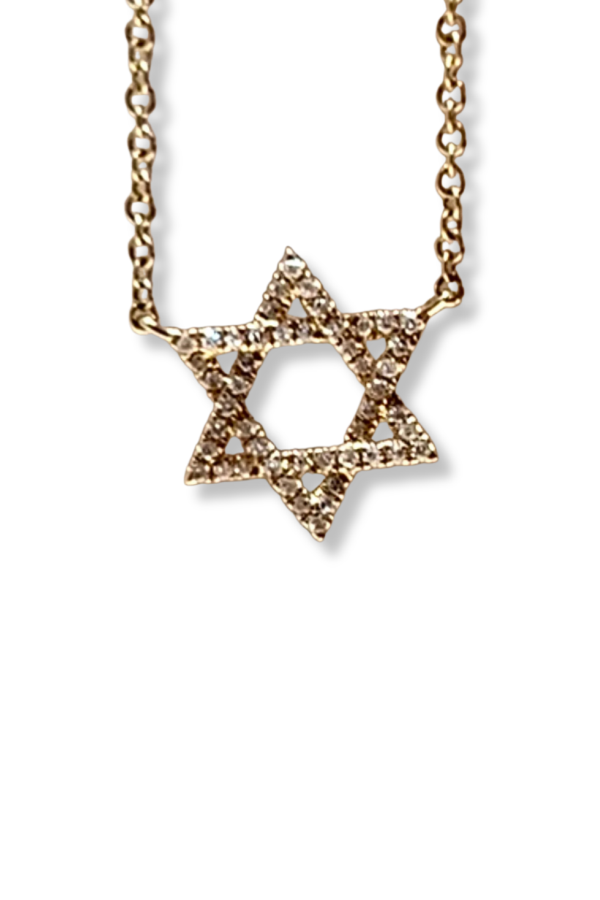 Pade Vavra 14K Gold Star Of David In Diamond Necklace