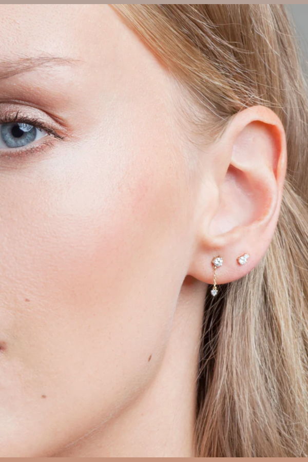 Adina Reyter Tiny 2 Diamond Amigos Posts Earrings