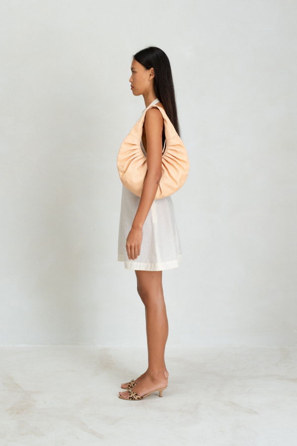 Belle The Label Mini Miu Leather Bag - Coral