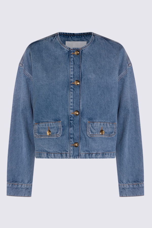 Anine Bing Light Blue Denim Jacket - Washed Blue