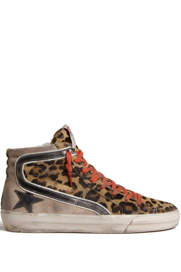 Golden Goose Slide Leather Sneakers - Brown