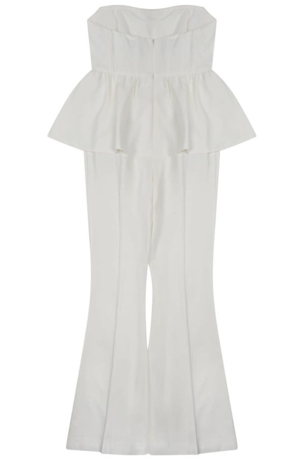 Self-Portrait Sleeveless Jumpsuit - White