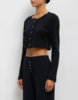 Leset Pointelle Crop Cardigan - Thumbnail 5