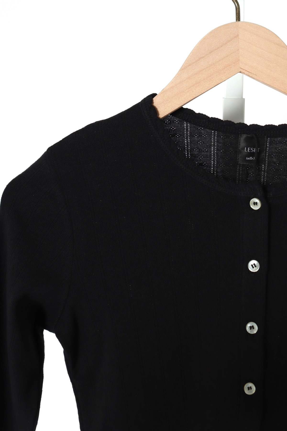 Leset Pointelle Crop Cardigan - Image 7 of 7