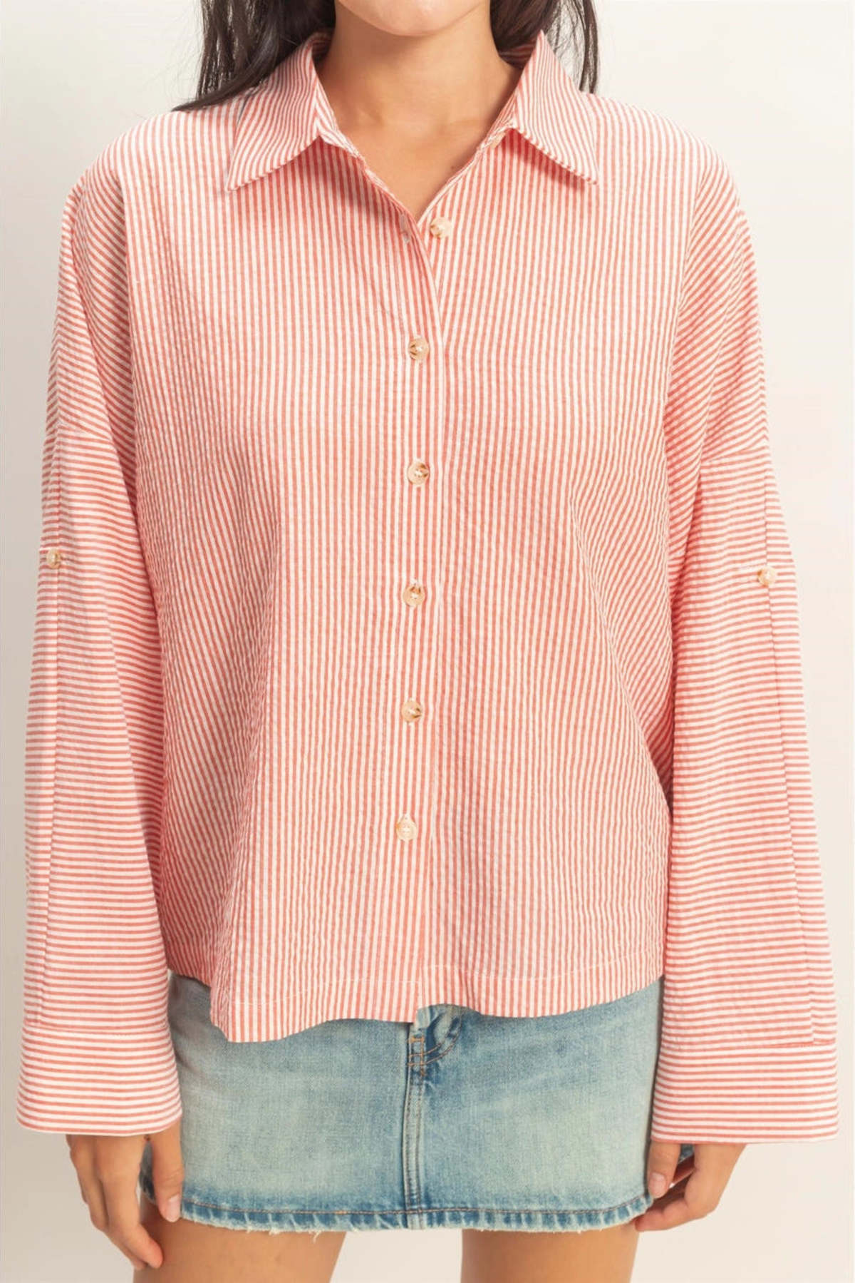 Double Zero Woven Button Down Top - Image 4 of 4