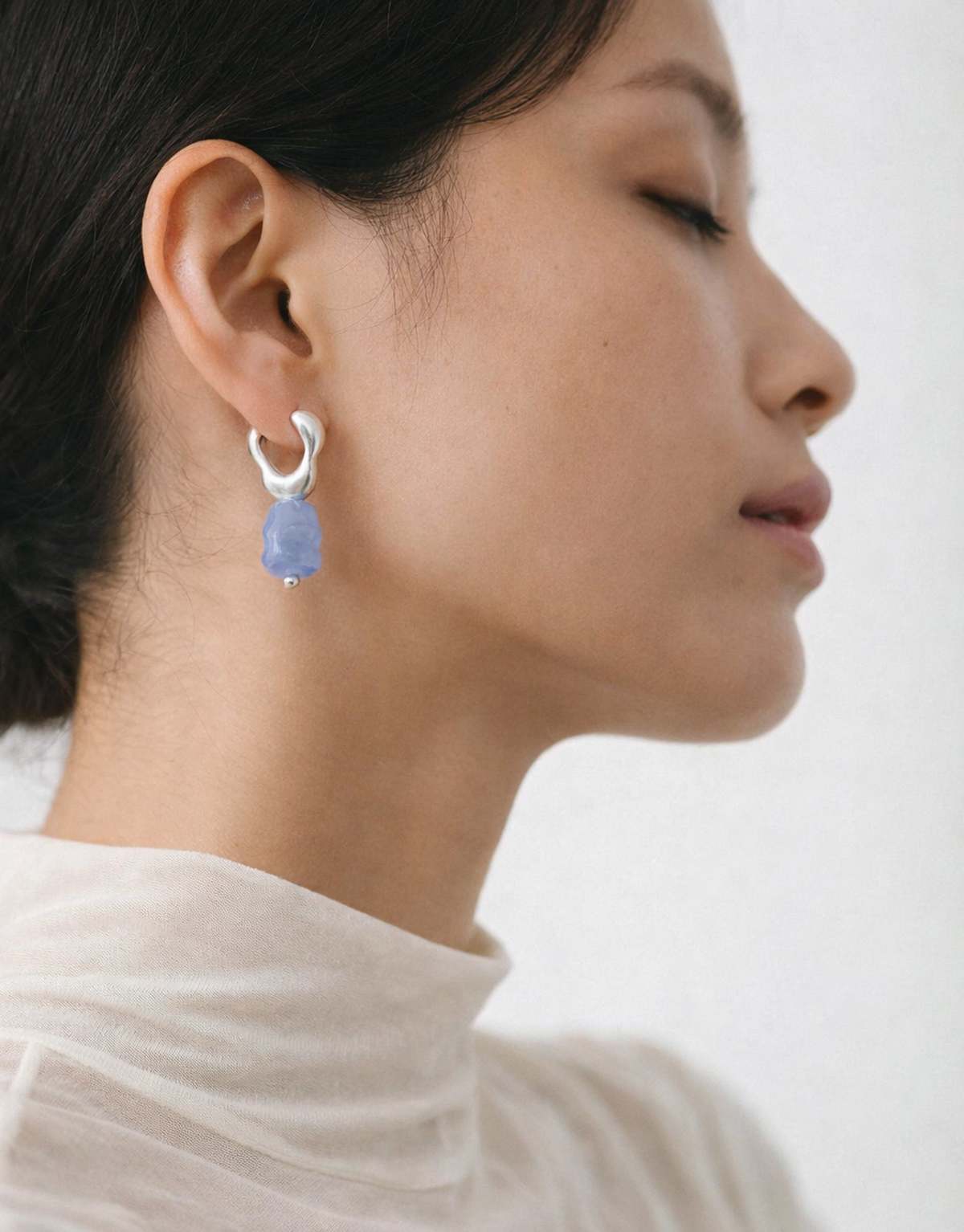 Cled Flow Drop Hoop Earrings - Image 5 of 12