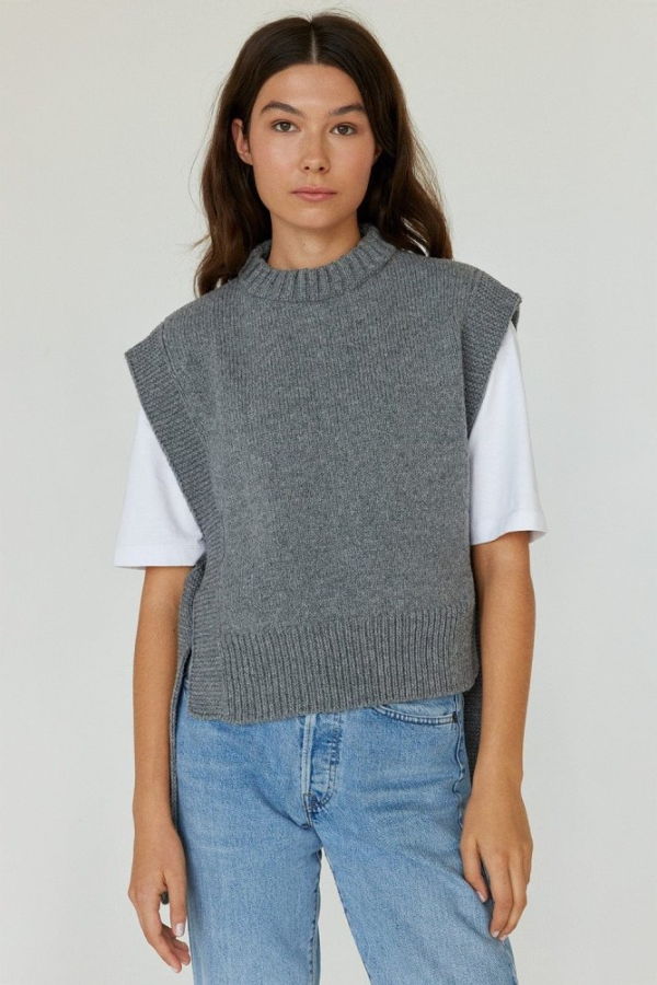 The Knotty Ones Kalvos Merino Wool Vest - Dove Grey 