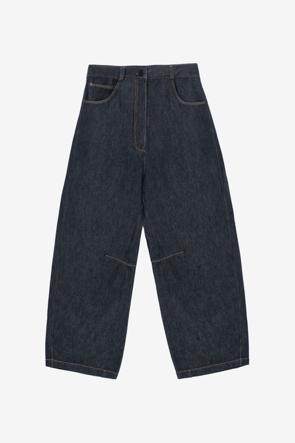 Cordera Curved Baggy Jeans - Blue