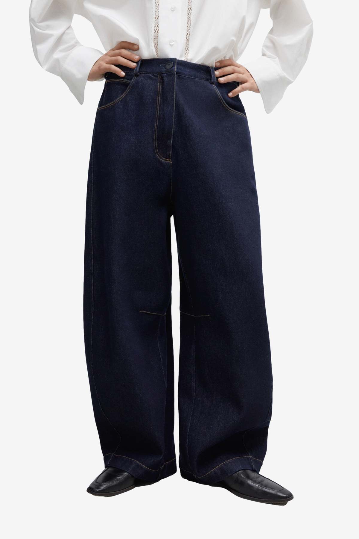 Cordera Curved Baggy Jeans - Blue - Image 2 of 5