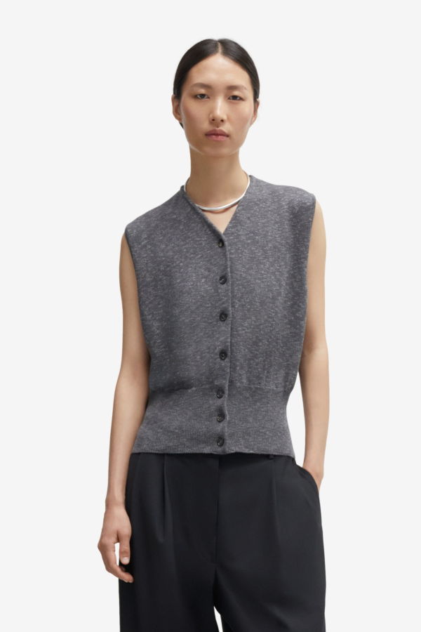 Cordera Flecked Cotton Waistcoat Top