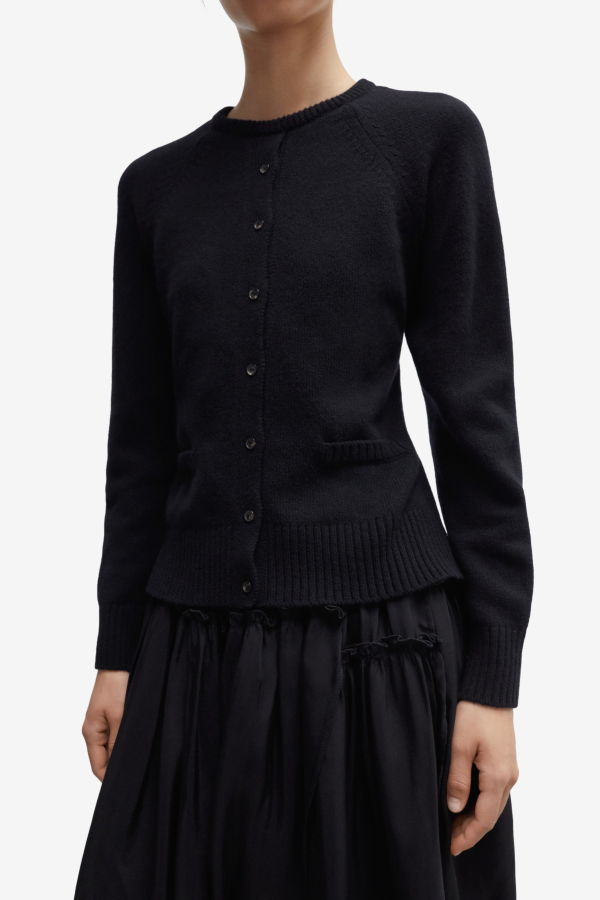 Cordera Merino Wool Open Back Cardigan - Black