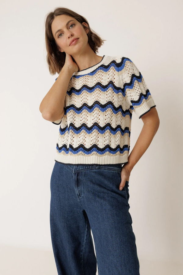 Indi & Cold Zig Zag Crochet Sweater