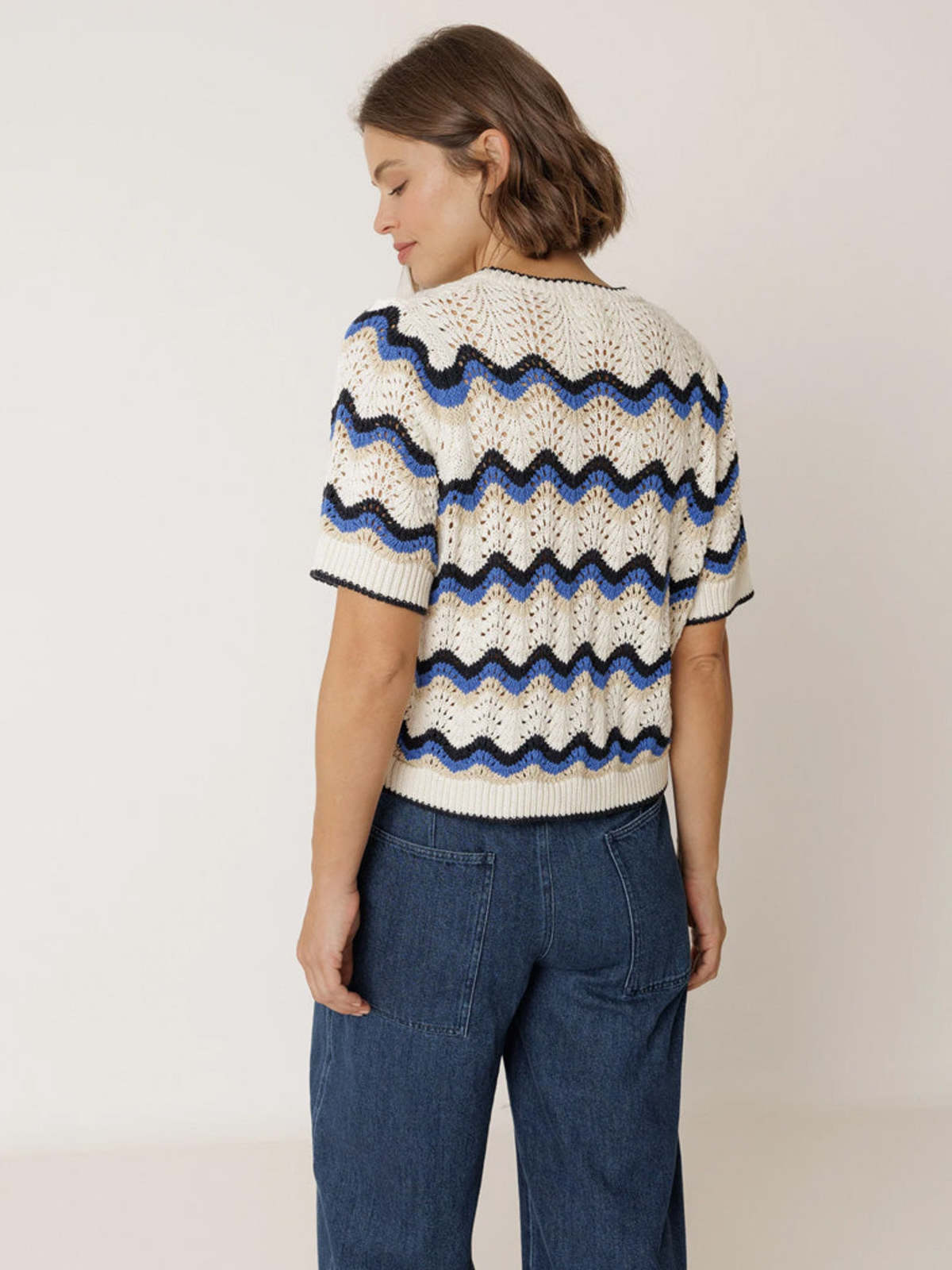Indi & Cold Zig Zag Crochet Sweater - Image 3 of 4