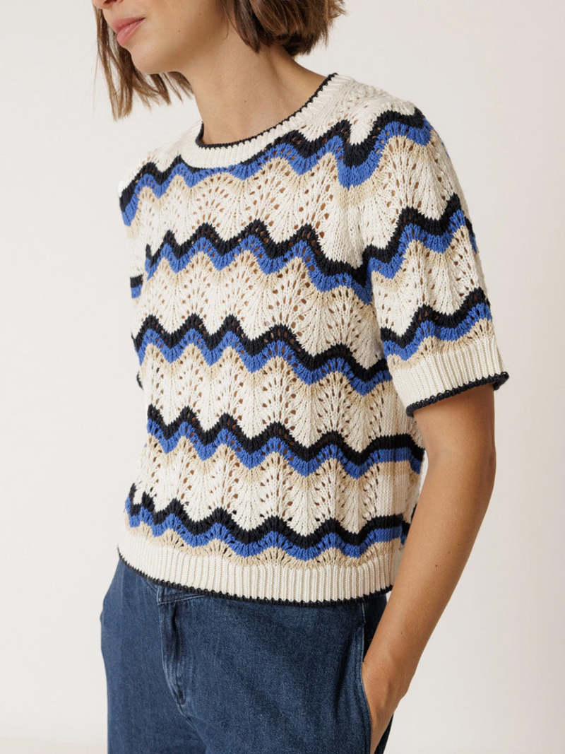 Indi & Cold Zig Zag Crochet Sweater