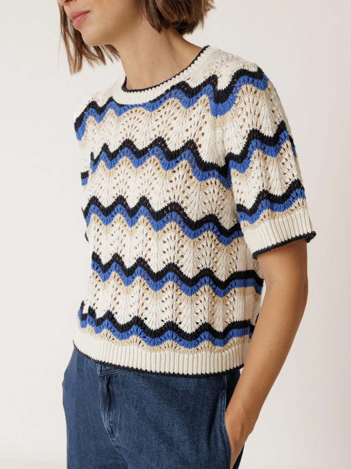 Indi & Cold Zig Zag Crochet Sweater - Image 4 of 4