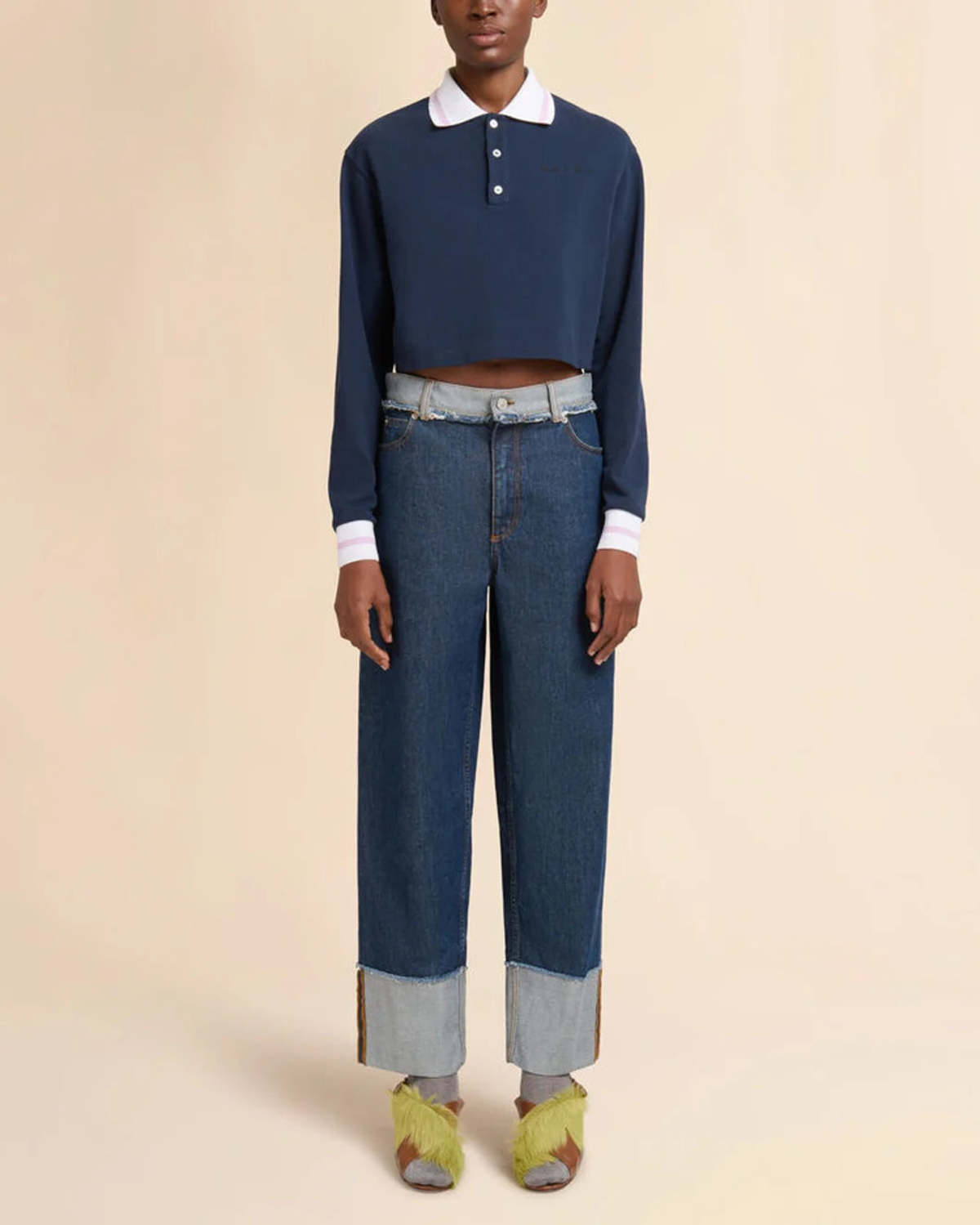 Marni Blue Denim Inside-Out Jeans - Medium Wash Denim - Image 2 of 5