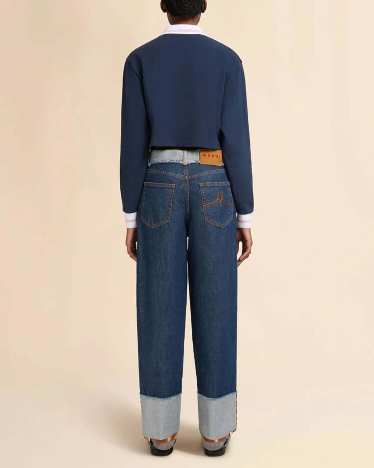 Marni Blue Denim Inside-Out Jeans - Medium Wash Denim - Image 4 of 5