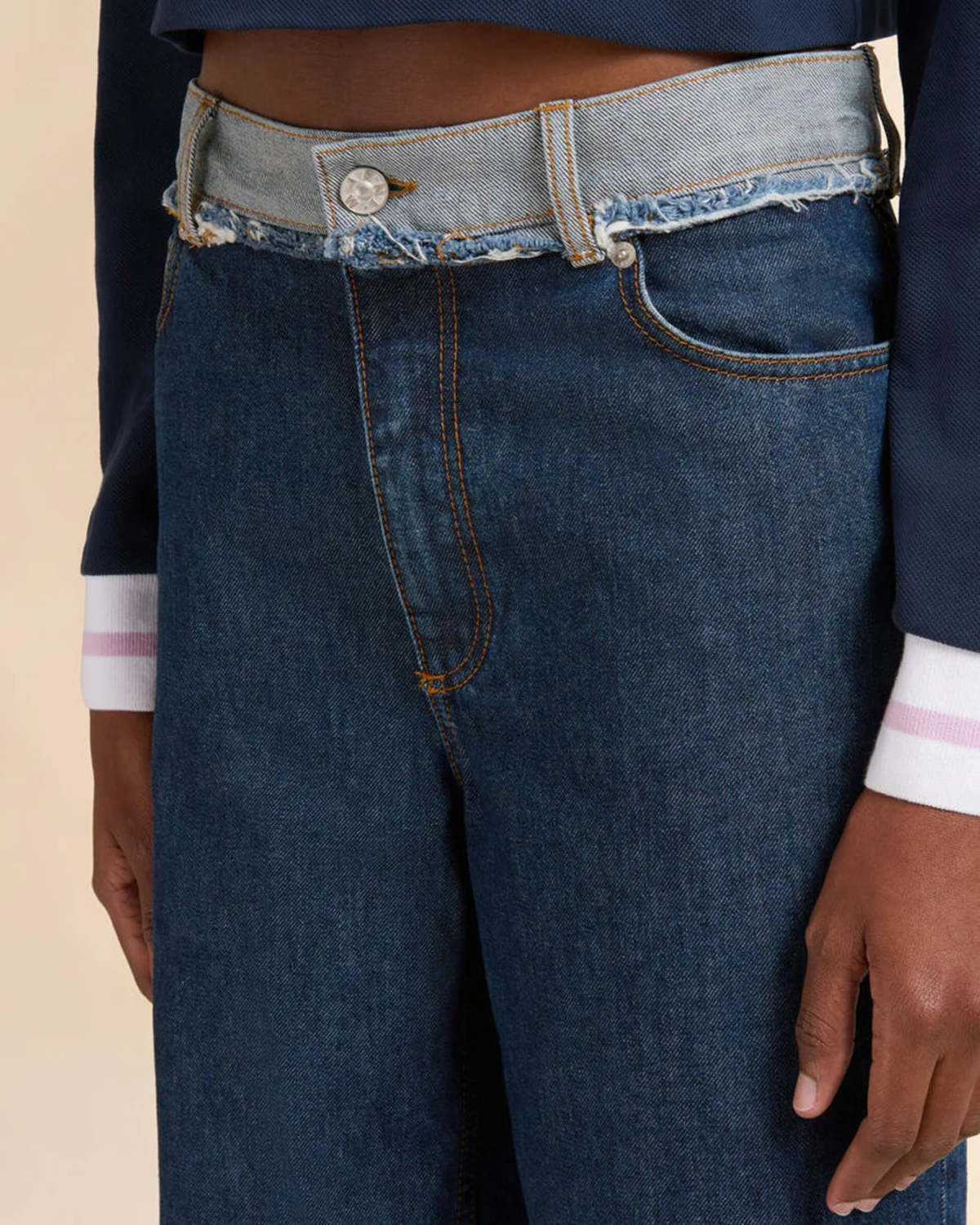 Marni Blue Denim Inside-Out Jeans - Medium Wash Denim - Image 5 of 5