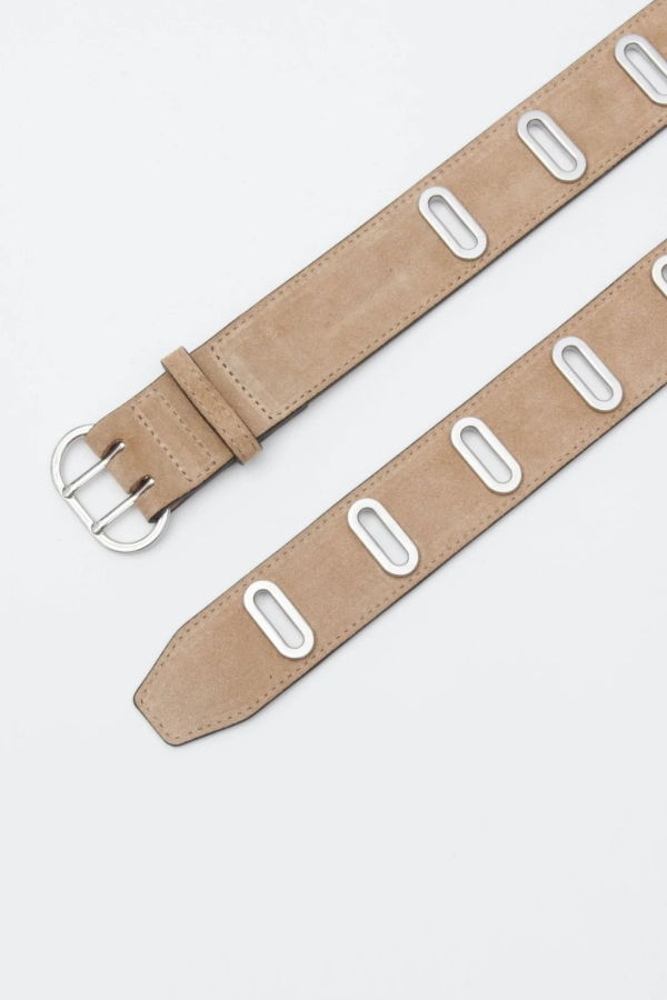 Rag & Bone River Studded Belt - Light Sand