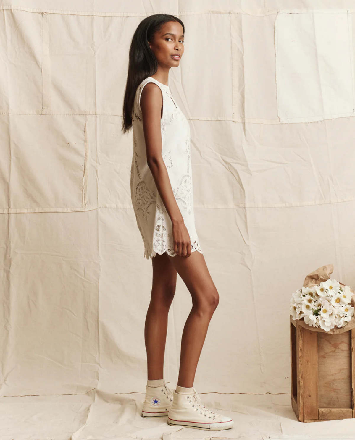 The Great. Picnic Shift Dress - Cream - Image 4 of 5