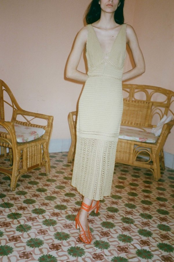 Rachel Comey Crochet Dress Gold Garmentory
