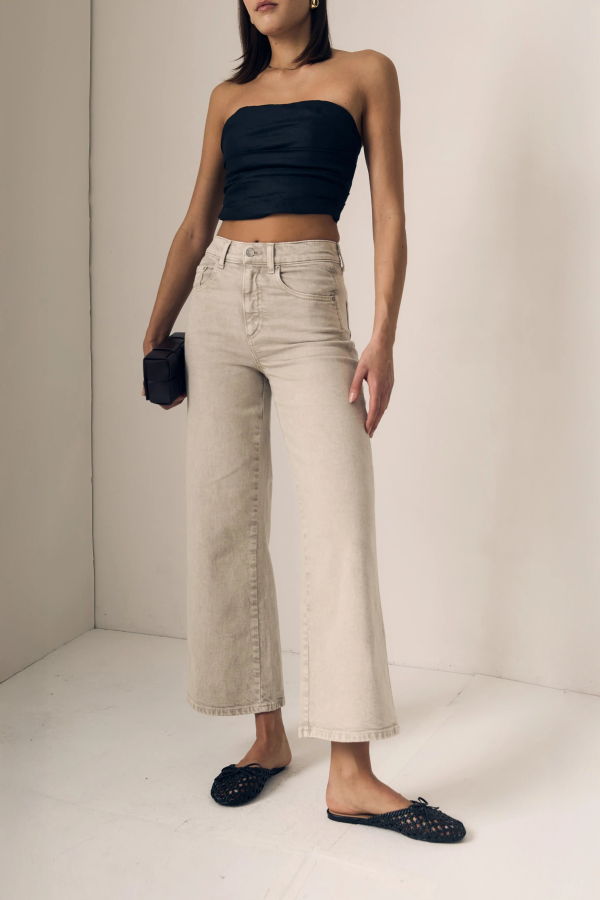 Le Jean Juliette Wide Leg Ankle Jeans