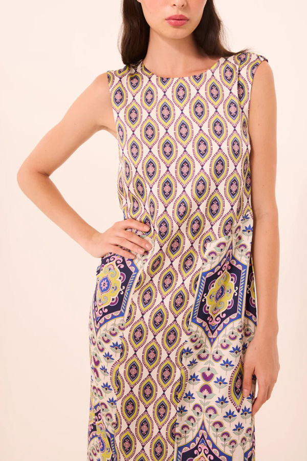 Misa Los Angeles Talitha Dress - Mosaic Eye Satin Mix