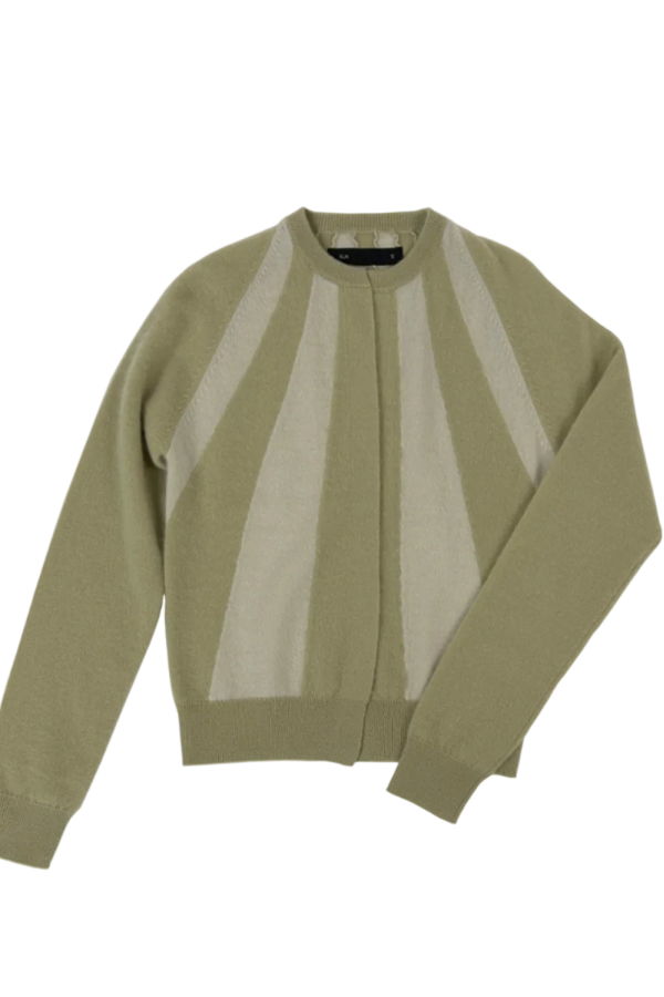 Frenckenberger Mini Cardigan Sun Cardigan - Faded Beige/Chalk