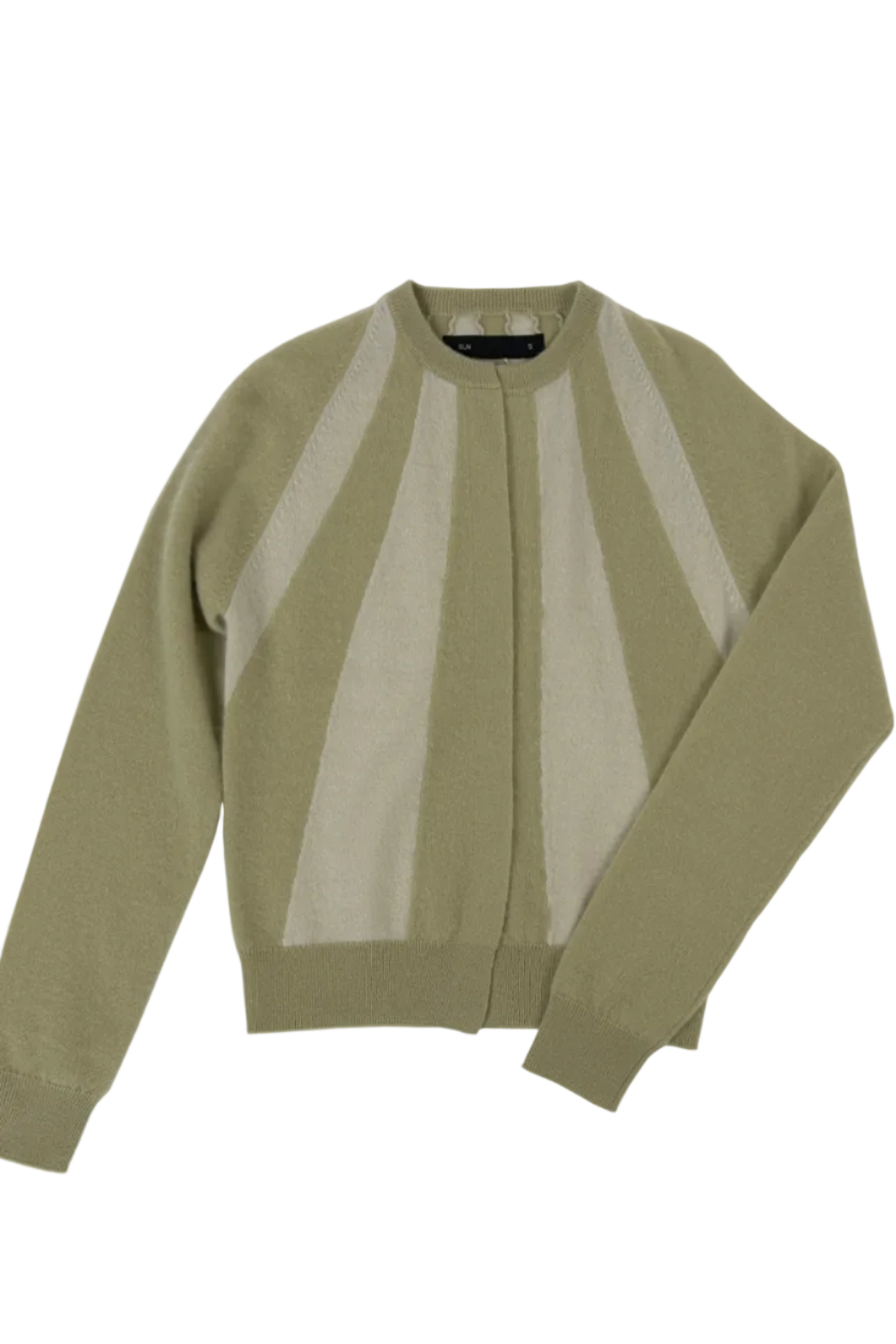 Frenckenberger Mini Cardigan Sun Cardigan - Faded Beige/Chalk - Image 1 of 4