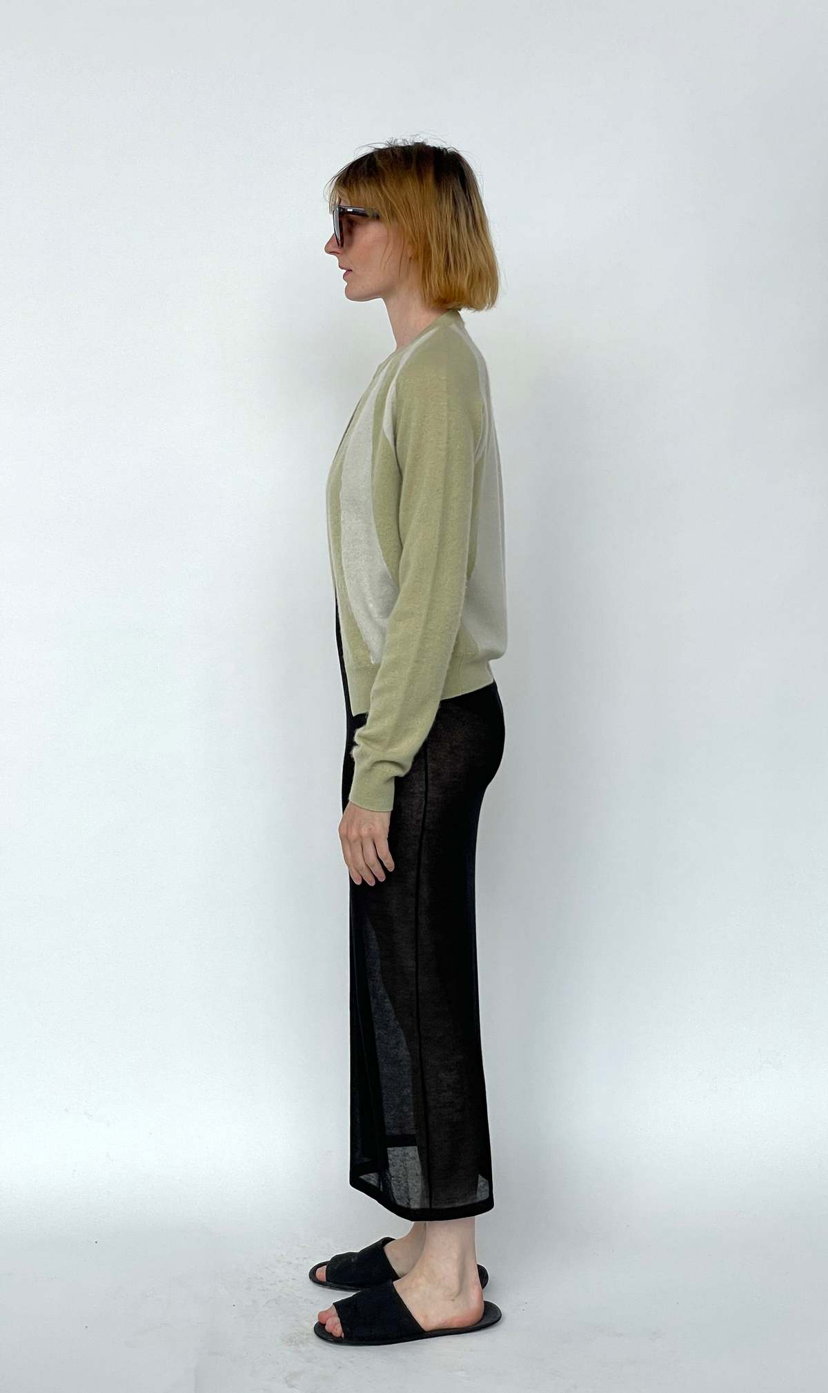 Frenckenberger Mini Cardigan Sun Cardigan - Faded Beige/Chalk - Image 3 of 4