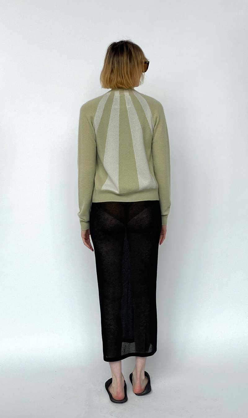 Frenckenberger Mini Cardigan Sun Cardigan - Faded Beige/Chalk