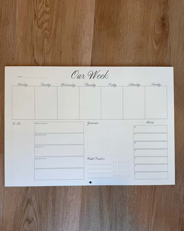 Snderhaus Our Week Planner - Classic Weekly Planner