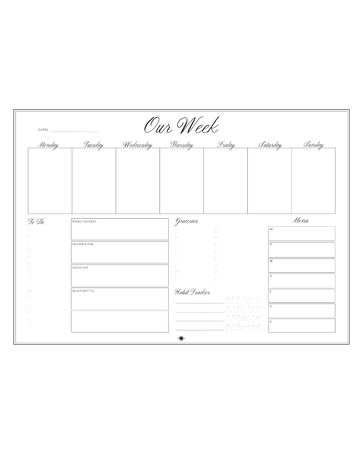 Sønderhaus Our Week Planner - Classic Weekly Planner - Image 2 of 2