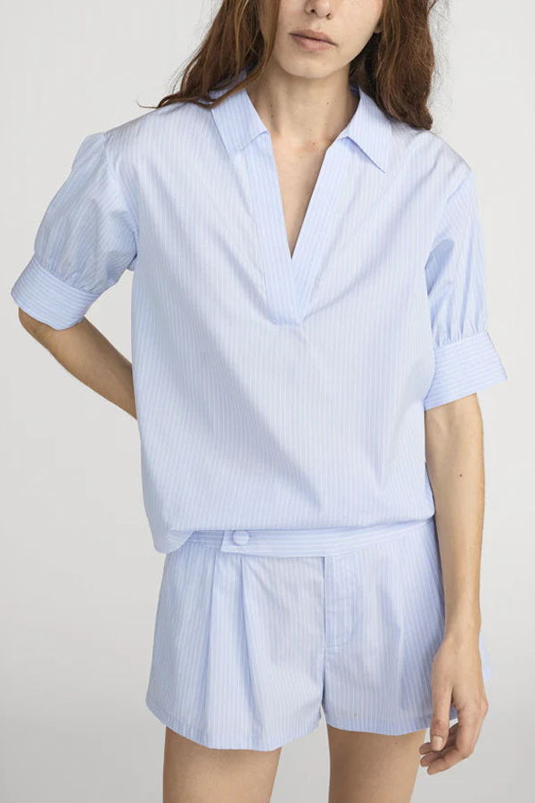 FRAME Denim The V-Neck Popover Top