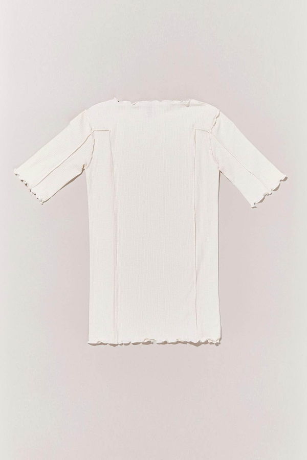 Baserange Omato 3/4 Tee Shirt Fine Organic Cotton Rib Top
