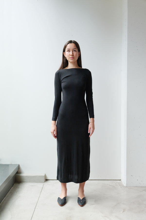 at Dawn. Silk Long Sleeve Dress