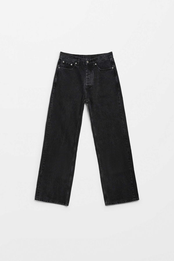 HOPE Washed Wide-Leg Jeans - Black