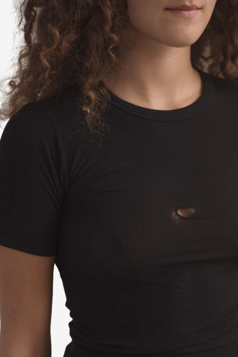 Baserange Heart Short Sleeve Tee - Black