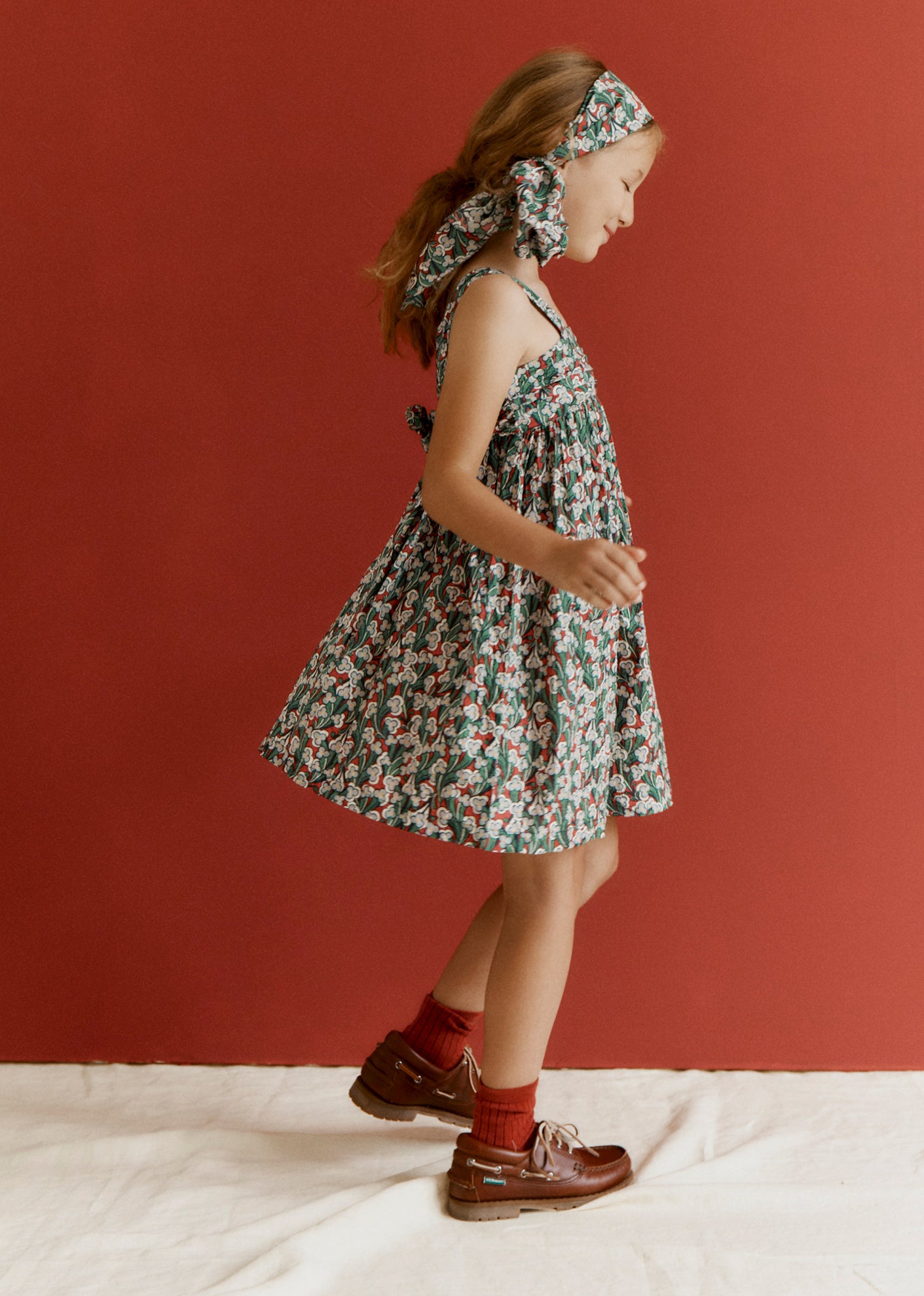 KIDS Caramel Abelia Girl's Cotton Liberty Laith Print Dress